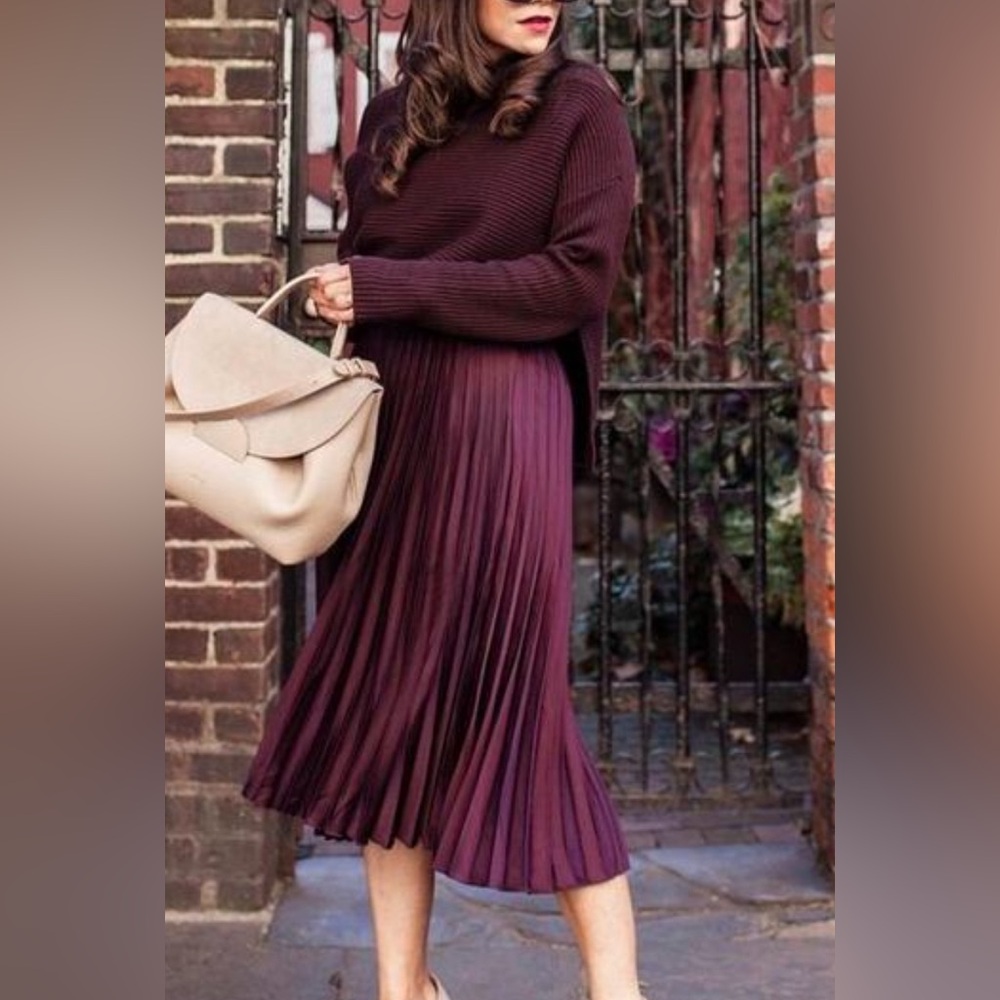 Lea & Viola Asymmetrical Skirt in Burgundy